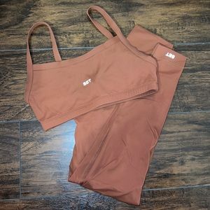 Set Active Brown Sports Bra & Leggings